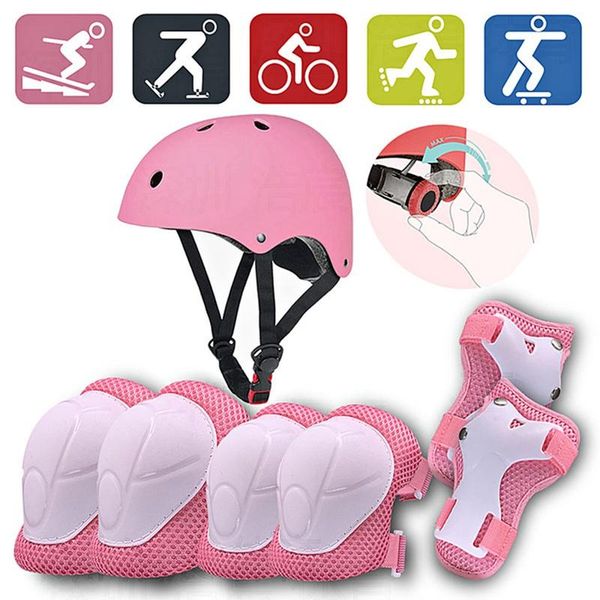 

cycling helmets 7 pcs kid child roller skating bike helmet knee wrist guard elbow pad set for bicycle protection safety