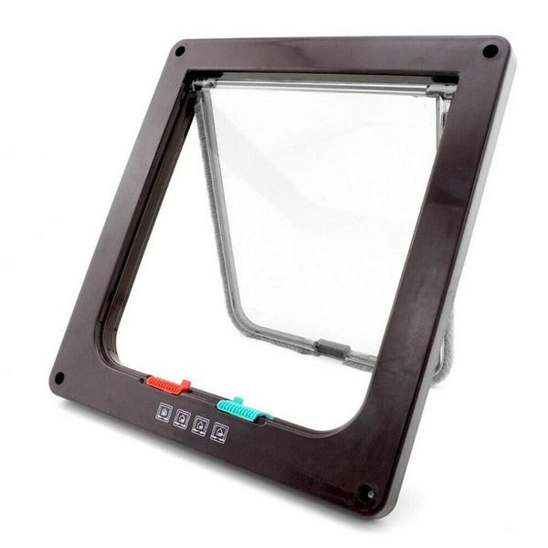 

cat carriers,crates & houses dog lock flap door abs durable puppy pet 4 way security gate indoor use supplies wholesale drop