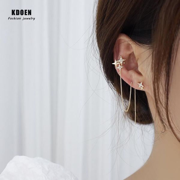 

dangle & chandelier minimalist micro inlaid zircon octahedron long earrings for woman fashion korean jewelry 2021 wedding party girl's, Silver