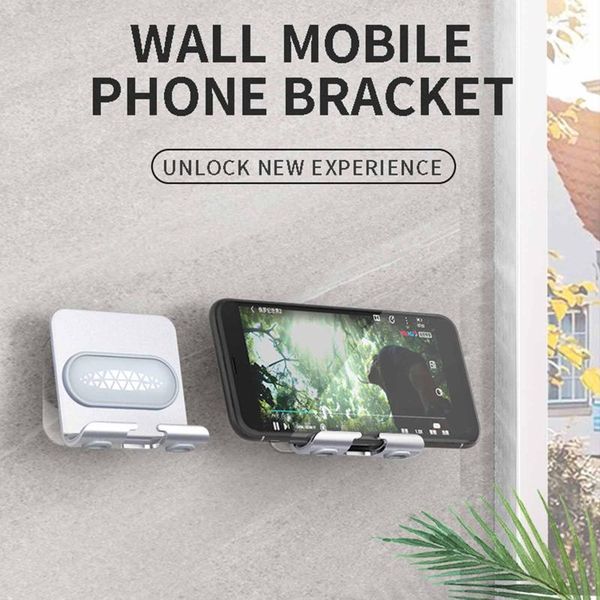 

mobile phone holder stand universal multifunction simple installation wall mount bathroom bedside bracket cell mounts & holders