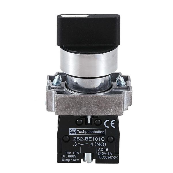 

smart home control 22mm latching 2 no 3-position rotary selector select switch zb2-be101c black