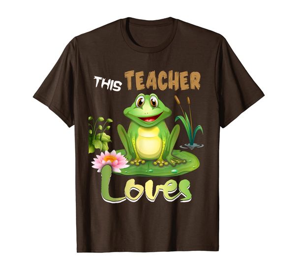 

this teacher loves frog biology teacher funny gift t-shirt, White;black