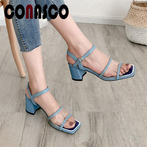 

women concise pumps leather sequin sqaure high heels prom party office lady shoes woman summer buckle strap sandals dress, Black
