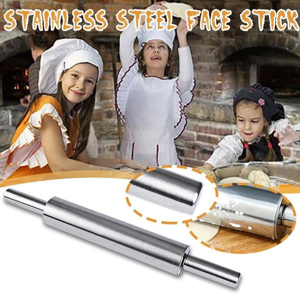 

tools & accessories stainless steel rolling pin cooking fondant cake decoration rollers dough roller kitchen portable