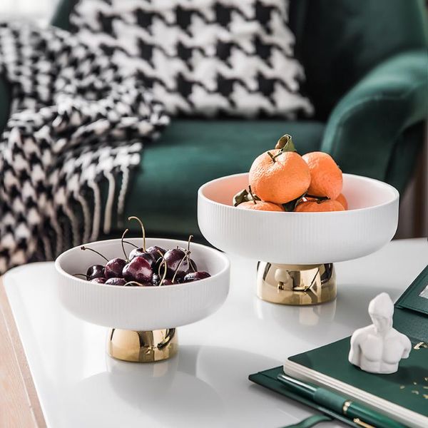 

storage bottles & jars ceramic fruit plate tea table light luxury dessert creative high foot restaurant salad kitchen tools