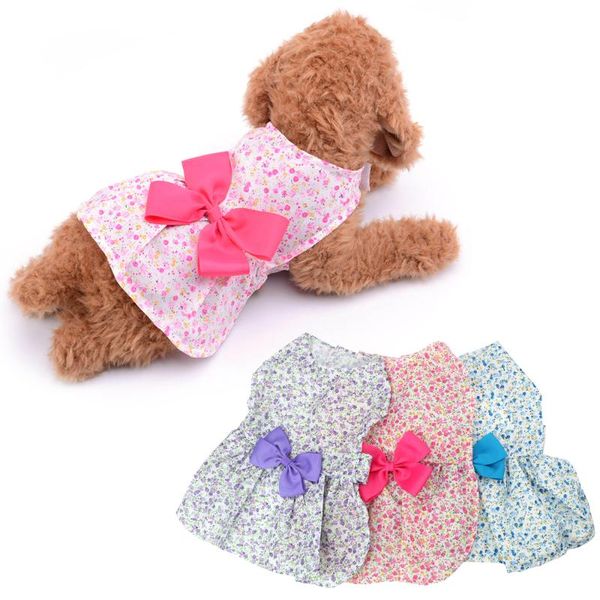 

summer dress for dog fashion bowknot princess skirt puppy pet size s/m cute clothes apparel
