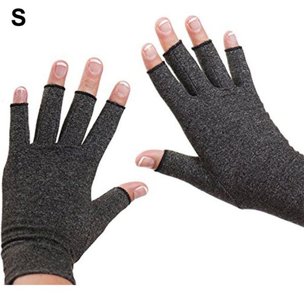 

wrist support 1 pair compression arthritis gloves cotton joint pain relief hand brace women men fingers therapy wristband, Black;red