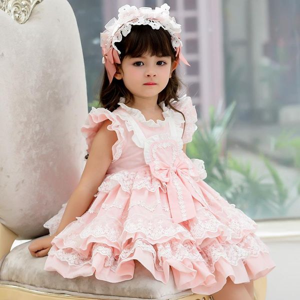 

girl's dresses 21 summer boutique dress girls' princess baby spanish style 100% cotton lace party tutu children costume high quali, Red;yellow