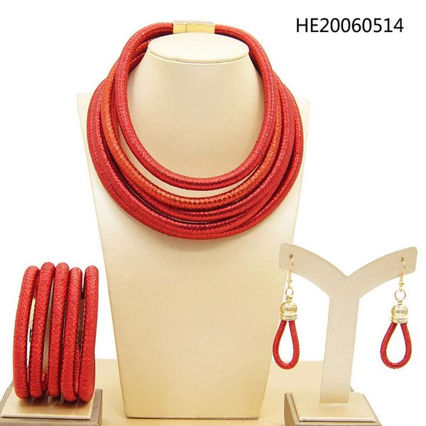 

earrings & necklace yulaili trendy magnetism button red color rope choker necklaces bracelet for women jewellery, Silver