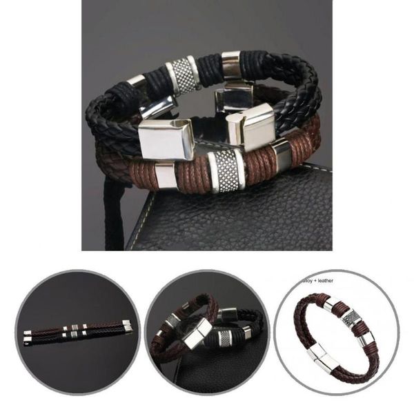 

bangle lightweight chic eye-catching manual rope 2 colors bracelets patchwork for party, Black