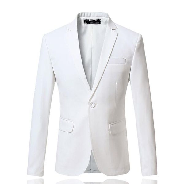 

arrival spring white formal dress blazers men solid slim fit v-neck mens blazer jacket casual social business suit men's suits &, White;black