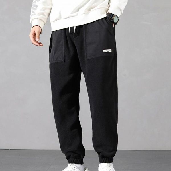 

men's pants student trousers contrast colors casual autumn stylish, Black