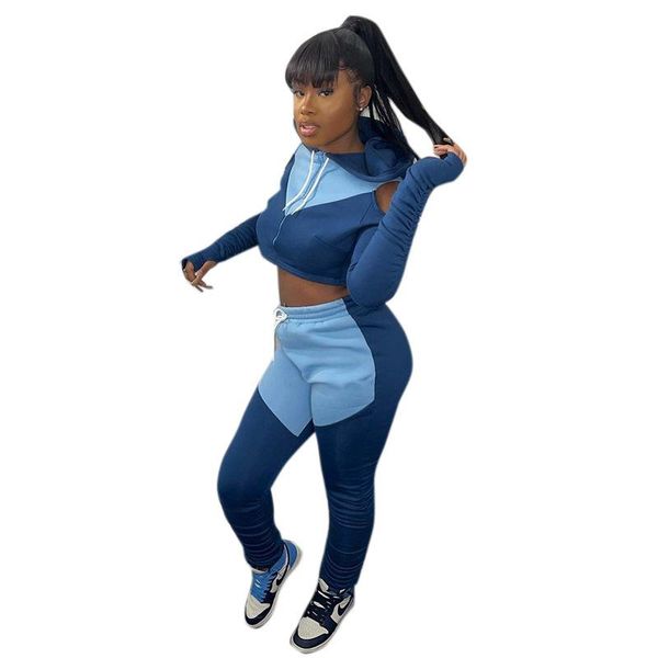 

women's two piece pants s-l 2021 autumn winter pile up long sleeve set women hoodie sweatshirts suits wholesale drop, White