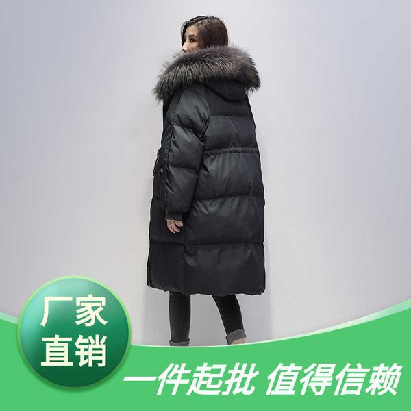 

duck down et women's real hair collar casual medium length over knee