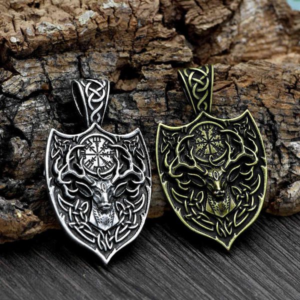 

popular viking versatile antler amulet pendant necklace accessories, Silver