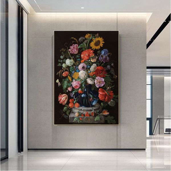

modern large size red rose poster wall art canvas painting beautiful flower picture hd printing for living room bedroom decor