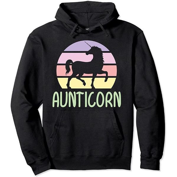 

men's hoodies & sweatshirts aunticorn pullover hoodie, Black