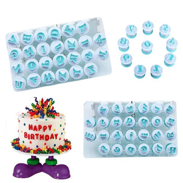 

baking moulds pastry mold letter fondant cookie cutter upper/lowercase alphabet numbers set