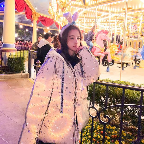 

luminous wash down cotton padded jacket women, Black;brown