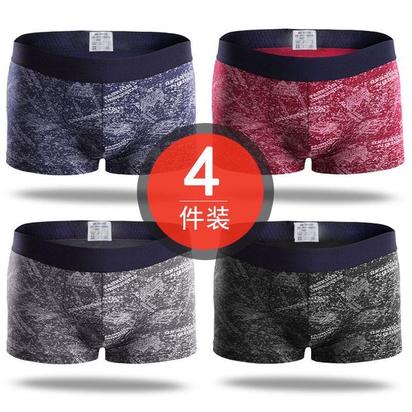

underpants 4pcs boxer shorts man men's panties men underwear cotton for male couple set calecon large size lot soft, Black;white