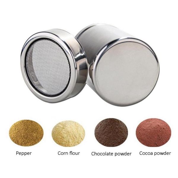 

coffee filters stainless steel chocolate shaker cocoa flour icing sugar powder sifter lid cooking tool accessories