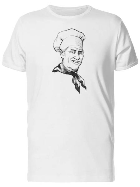 

Cool Happy Chef Sketch Men's Tee -Image by Shutterstock, White;black