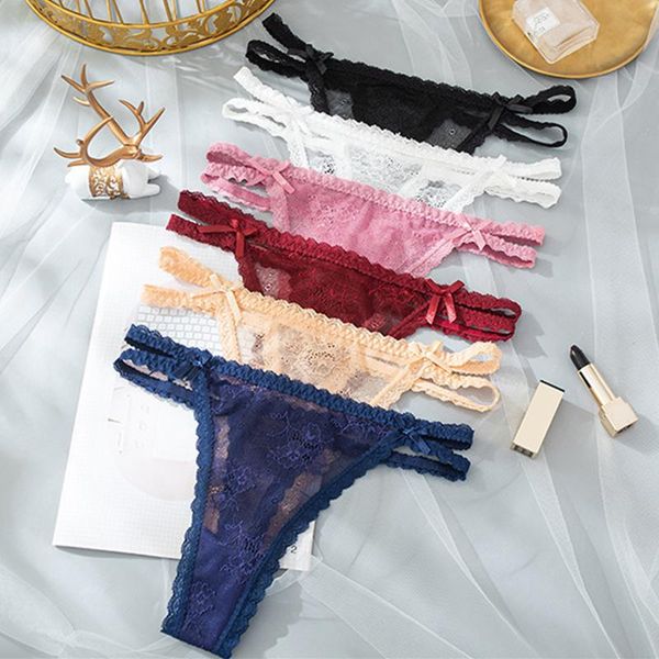 

women's panties faroonee women lace low-waist underpant thong casual female seamless g-string underwear lingerie 2021 6q5715, Black;pink
