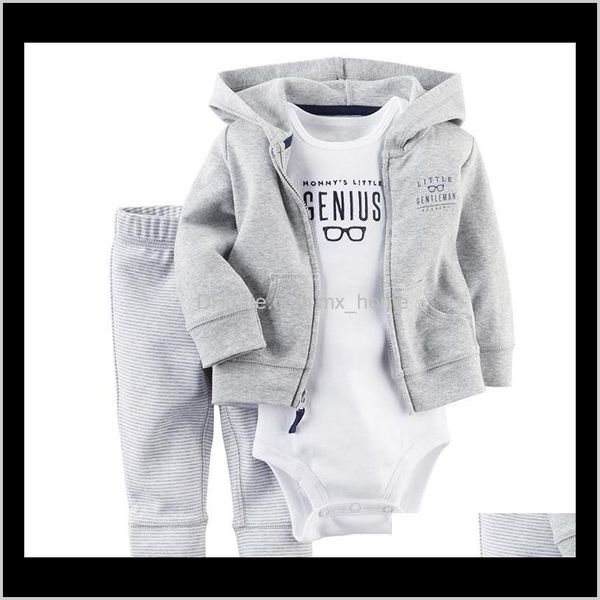 

boys outfit infant stripe hoodiesjumpsuitpants 3pcsset long sleeve autumn suit romper 9w sets cu0b7, White