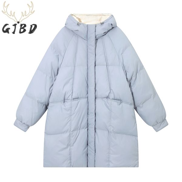 Frauen Daunen Feder Jacken Mantel Winter Baggy Verdickung Warme Blase Lange Übergroße Weibliche Puffer Baumwolle Gepolsterte Jacke Outwear 211108