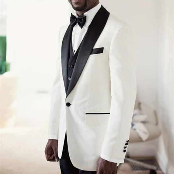 

bespoke mens suits slim fit peaked lapel men tuxedos wedding 2021 groomsmen suit 3 piece (jacket+pants+vest) men's & blazers, White;black