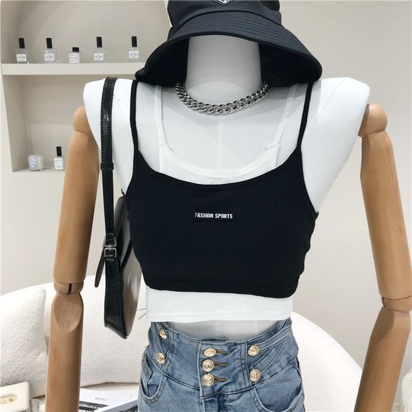 

tanks spring summer niche design women's fashions two sport style cuts short stylish styling vest with sleeves, White