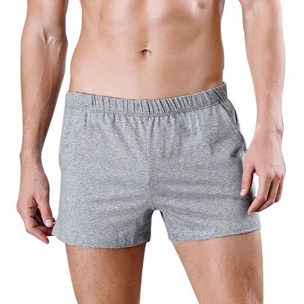 

men's shorts short solid color casual beach cotton boxer easy leisure sleepwear pants, White;black