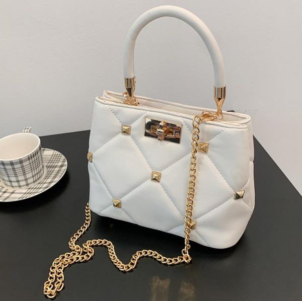 

evening bags 2021 fashion all-match studded crossbody bag chain handbag bucket satchels purse lipstick make up