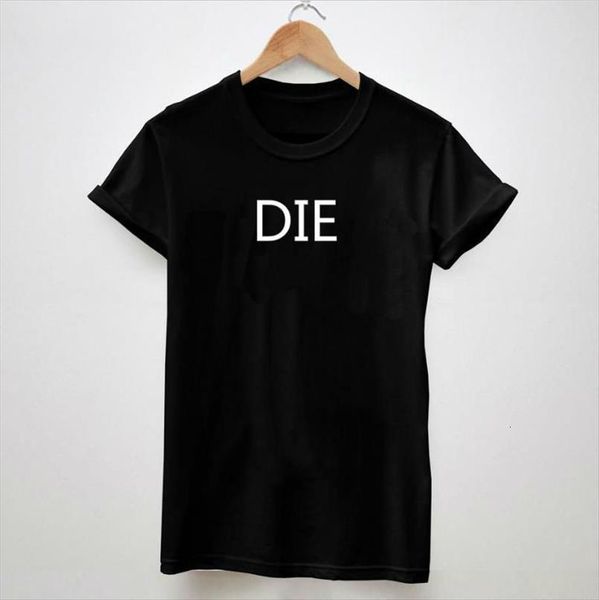 

fashion die letters print black womens t shirts white tee