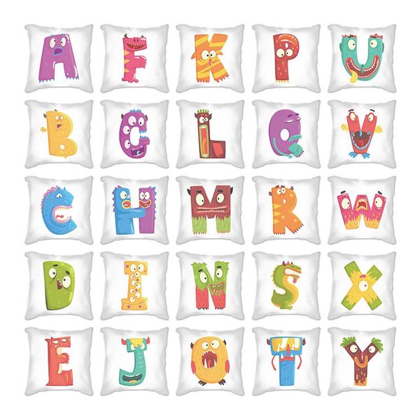 

cushion/decorative pillow cotton linen pillowcase cartoon cushion cover home decorative peach skin letters sofa 45*45cm funda cojin