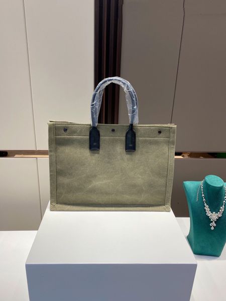

fashion women handbags rive gauche tote bag 47cm 38cm shopping bags handbag 5 colors linen large beach bags luxury designer travel purses