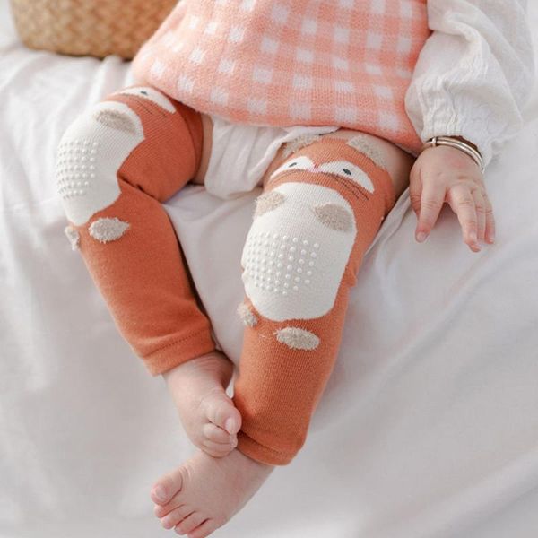

socks cute cartoon baby girl boy crawling elbow cushion knee pad autumn winter non slip kids safety support protector, Pink;yellow