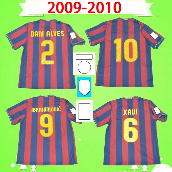 Barcelona jersey barca # 10 MESSI # 9 Ibrahimovic camisa de futebol clássica do vintage 2009 2010 camisa de futebol Retro Pedro casa Henry Camiseta de futbol 09 10 A.INIESTA