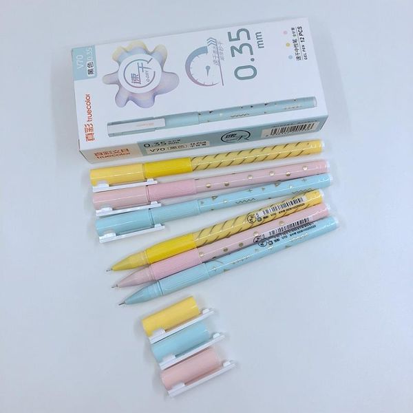

gel pens truecolor cute pen 0.35mm black ink color kawaii for signature writing korea stationery office school supplies v70