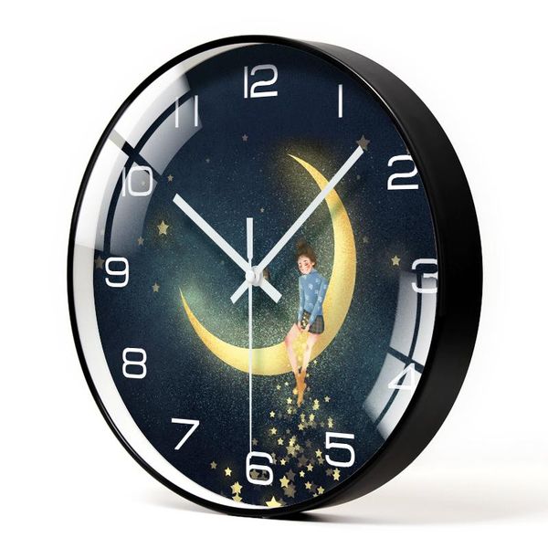 

nordic plastic wall watches home decor clock modern design study decorates abs back shell silent creative quartz clocks
