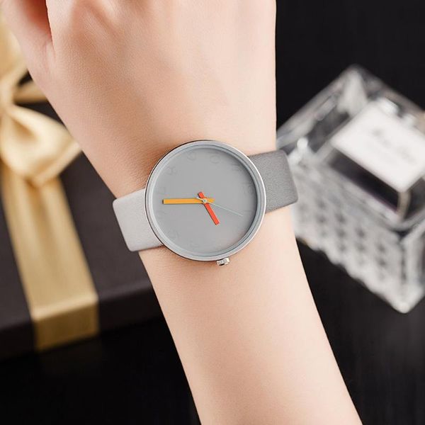 

wristwatches 2021 men watches women casual sports clock wrist watch mens relogio feminino pu leather quartz relojes big sale, Slivery;brown