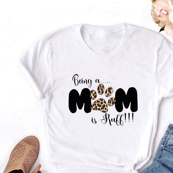

women t shirts fashion paw leopard printed shirt short sleeve leisure tee casual ladies female woman clothes, White
