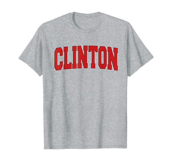 

clinton ia iowa varsity style usa vintage sports t-shirt, White;black