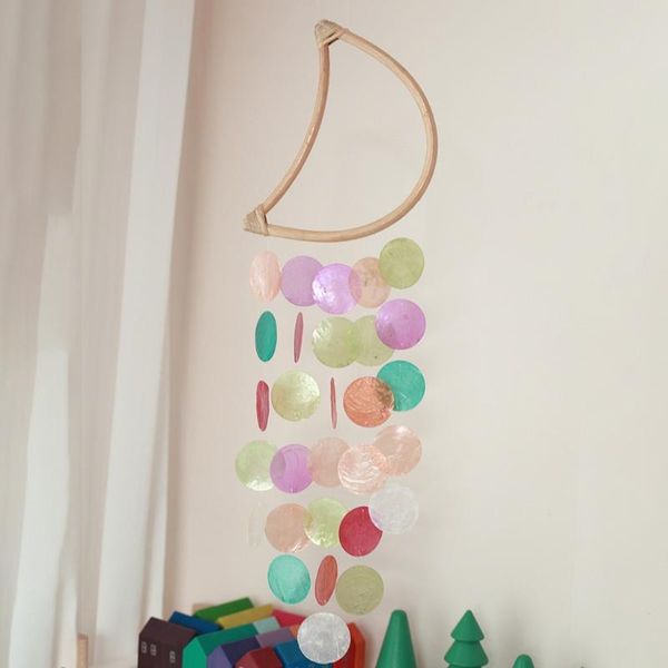 

stroller parts & accessories 40jc shell moon wind chime room decoration nordic hanging windchimes wall pendant home office kids nursery deco