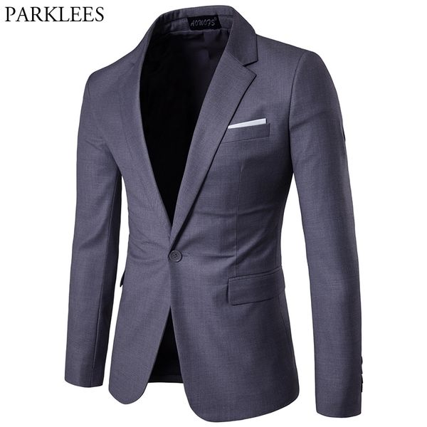 

gray slim fit one button suit blazer men spring business formal tuxedo blazer jacket male wedding groom costume homme 210522, White;black
