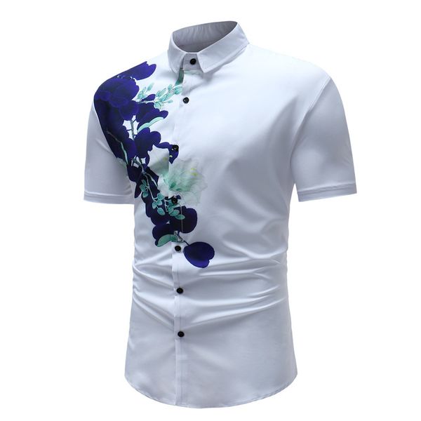 

men's shirts 2021 ummer ethnic tyle hort leeve colorful jacquard, White;black