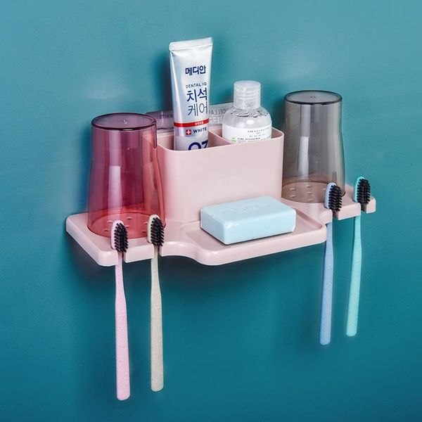 

toothbrush holders holder, bathroom shelf, punch-cup wall-mounted soap dish brush holder organizer
