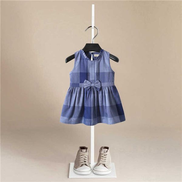 1-5 Jahre Baby Mädchen Ärmellose Bogen Druck Kleider Kleidung Kinder Sommer Prinzessin Kleid Kinder Party Ball Festzug Kleid Outfit Q0716