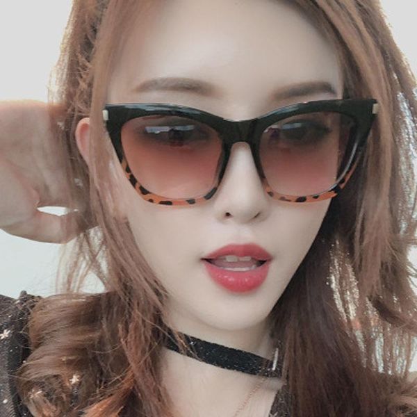 

brand design european american large frame cat eye sunglasses fashion women retro colorful cateye sun glasses uv400 brown, White;black