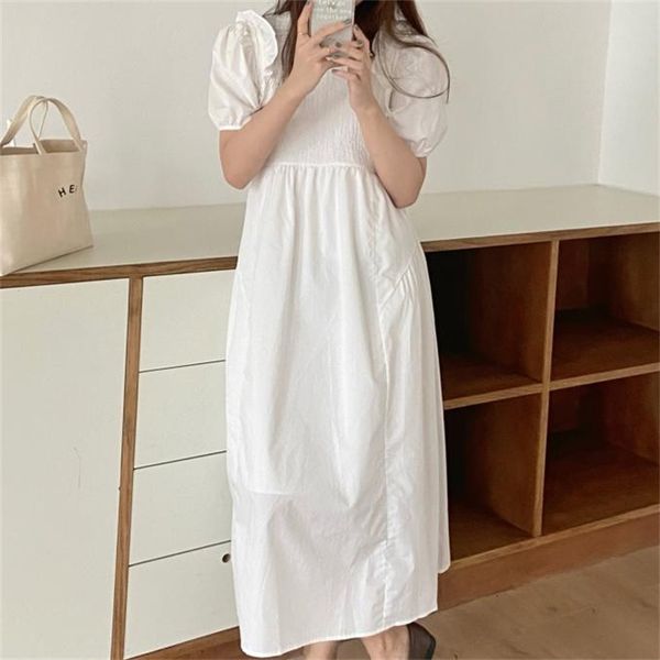 

casual dresses prom chic solid all match princess 2021 girls sweet streetwear vestidos elegance summer ol femme long s8f3, Black;gray